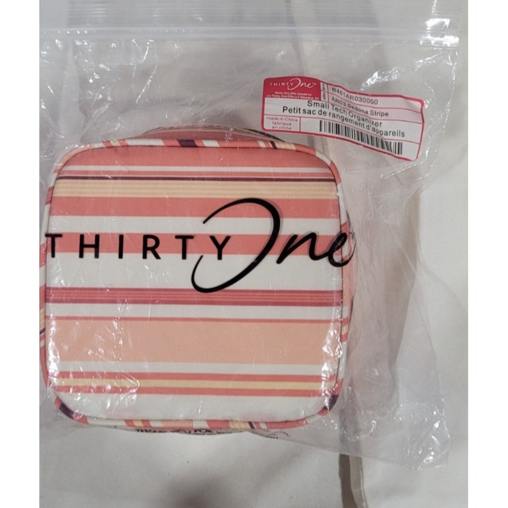 Thirty One Small Tech Organizer Color Sedona Stripe
